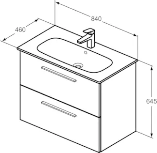 IDEAL STANDARD I.LIFE A - Toaletní stolek 840x460x645 mm v bílé barvě, 2 zásuvky - SoftClosing, Předmontováno, Dřevo z udržitelných zdrojů #K8744DU - Bílá, obrázek 4