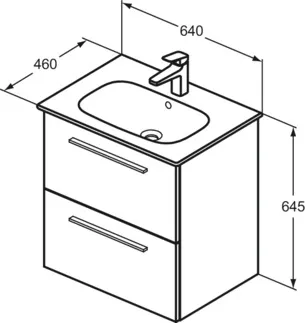 IDEAL STANDARD I.LIFE A - Toaletní stolek 640x460x645 mm v karbonově šedé matné barvě, 2 zásuvky - SoftClosing, Předmontováno, Dřevo z udržitelných zdrojů #K8741NV - Karbonově šedá barva, obrázek 5
