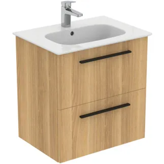 IDEAL STANDARD I.LIFE A - Toaletní stolek 640x460x460 mm v dubu Hamilton, 2 zásuvky - SoftClosing, Předmontováno, Dřevo z udržitelných zdrojů #K8742NX - Přírodní dub