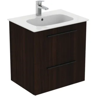 IDEAL STANDARD I.LIFE A - Toaletní stolek 640x460x460 mm v barvě kávový dub, 2 zásuvky - SoftClosing, Předmontováno, Dřevo z udržitelných zdrojů #K8742NW - Kávový dub