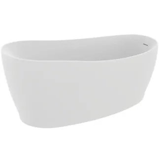 IDEAL STANDARD AROUND - Volně stojící vana 1800x850x625 mm v bílém saténovém provedení, bez otvoru pro baterii, s přepadem, s výsuvným odpadem - Odolná proti detergentům, odolná proti světlu #K8715V1 - hedvábně bílá