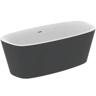 IDEAL STANDARD DEA - Volně stojící vana 1700x755x610 mm v černém saténovém provedení, bez otvoru pro baterii, s přepadem, s výsuvným odpadem - Odolná proti detergentům, odolná proti světlu #K8720V3 - černá