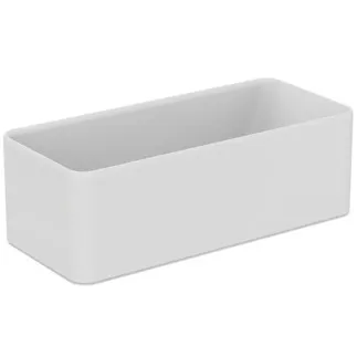 IDEAL STANDARD CONCA - Volně stojící vana 1800x800x600 mm v matné bílé barvě, bez otvoru pro baterii, bez přepadu, s výsuvným odpadem - antibakteriální #K8830EN - matná bílá