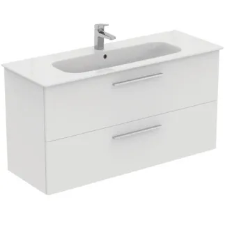 IDEAL STANDARD I.LIFE A - Toaletní stolek 1240x460x645 mm v bílé barvě, 2 zásuvky - SoftClosing, Předmontováno, Dřevo z udržitelných zdrojů #K8747DU - Bílá