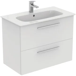 IDEAL STANDARD I.LIFE A - Toaletní stolek 840x460x645 mm v bílé barvě, 2 zásuvky - SoftClosing, Předmontováno, Dřevo z udržitelných zdrojů #K8743DU - Bílá