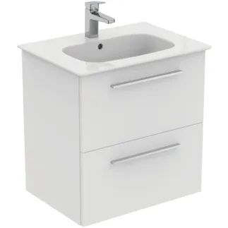 IDEAL STANDARD I.LIFE A - Toaletní stolek 640x460x645 mm v bílé barvě, 2 zásuvky - SoftClosing, Předmontováno, Dřevo z udržitelných zdrojů #K8741DU - Bílá