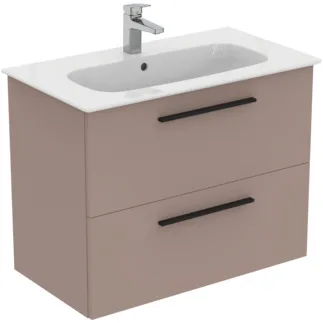 IDEAL STANDARD I.LIFE A - Toaletní stolek 840x460x645 mm v béžové matné barvě, 2 zásuvky - SoftClosing, Předmontováno, Dřevo z udržitelných zdrojů #K8744NH - Greige