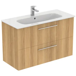 IDEAL STANDARD I.LIFE A - Toaletní stolek 1040x460x645 mm, dub Hamilton, 2 zásuvky - SoftClosing, Předmontováno, Dřevo z udržitelných zdrojů #K8745NX - Přírodní dub