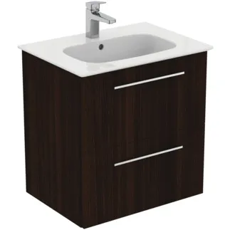 IDEAL STANDARD I.LIFE A - Toaletní stolek 640x460x645 mm v barvě kávový dub, 2 zásuvky - SoftClosing, Předmontováno, Dřevo z udržitelných zdrojů #K8741NW - Kávový dub