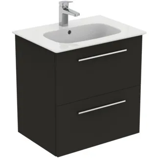 IDEAL STANDARD I.LIFE A - Toaletní stolek 640x460x645 mm v karbonově šedé matné barvě, 2 zásuvky - SoftClosing, Předmontováno, Dřevo z udržitelných zdrojů #K8741NV - Karbonově šedá barva