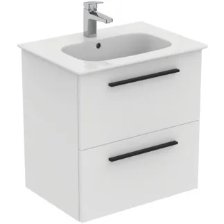 IDEAL STANDARD I.LIFE A - Toaletní stolek 640x460x460 mm v bílé barvě, 2 zásuvky - SoftClosing, Předmontováno, Dřevo z udržitelných zdrojů #K8742DU - Bílá