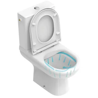 IDEAL STANDARD EXACTO - Podlahový klozet pro kombinovaný (otevřený zadní) balíček 360x625x780 mm, mechanický v bílé lesklé barvě - Bezobroučková splachovací technologie RimLS+, SoftClosing WC, EPD #R006901 - Bílá (Alpine)