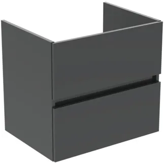 IDEAL STANDARD EUROVIT+ - toaletní stolek 600x440x550 mm v šedé barvě, 2 zásuvky - bez úchytek, SoftClosing, předmontovaný, dřevo z udržitelných zdrojů #R0259TI