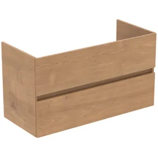 IDEAL STANDARD EUROVIT+ - Toaletní stolek 1000x440x550 mm, dub Hamilton, 2 zásuvky - bez úchytek, SoftClosing, předmontovaný #R0265Y8 - dub Hamilton