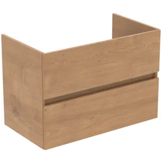 IDEAL STANDARD EUROVIT+ - Toaletní stolek 800x440x550 mm, dub Hamilton, 2 zásuvky - bez úchytek, SoftClosing, předmontovaný #R0263Y8 - dub Hamilton