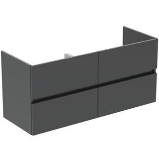 IDEAL STANDARD EUROVIT+ - toaletní stolek 1200x440x550 mm v šedé barvě, 4 zásuvky - bez úchytek, SoftClosing, předmontovaný, dřevo z udržitelných zdrojů #R0267TI