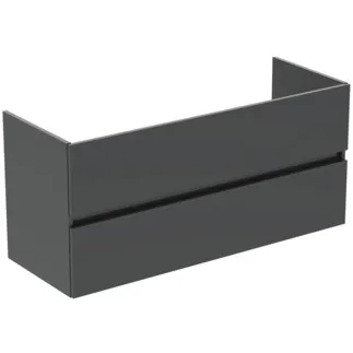IDEAL STANDARD EUROVIT+ - toaletní stolek 1200x440x550 mm v šedé barvě, 2 zásuvky - bez úchytek, SoftClosing, předmontovaný, dřevo z udržitelných zdrojů #R0266TI