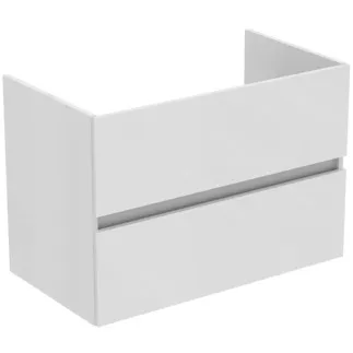 IDEAL STANDARD EUROVIT+ - toaletní stolek 800x440x550 mm v bílé barvě, 2 zásuvky - bezúchytkový, SoftClosing, předmontovaný, dřevo z udržitelných zdrojů #R0263WG - bílý lak s vysokým leskem