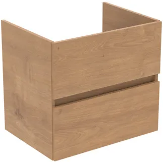 IDEAL STANDARD EUROVIT+ - Toaletní stolek 600x440x550 mm, dub Hamilton, 2 zásuvky - bez úchytek, SoftClosing, předmontovaný #R0259Y8 - dub Hamilton