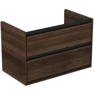 IDEAL STANDARD C.AIR - Toaletní stolek 800x440x517 mm v dekoru ořech, 2 zásuvky - SoftClosing, předmontovaný #R0474NE - ořech