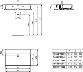 IDEAL STANDARD EXTRA - Umyvadlo 500x450x150 mm v bílém lesku, bez otvoru pro baterii, s přepadem #T388301 - Bílá (Alpine), obrázek 6
