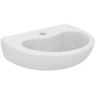 IDEAL STANDARD CONTOUR 21 - Umyvadlo s ručním oplachováním 400x330x135 mm v bílé lesklé barvě, 1 otvor pro baterii, bez přepadu - Prostorově úsporné umyvadlo #S263901 - Bílá (Alpine), obrázek 1