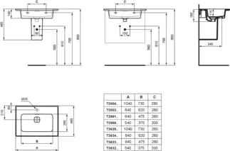 IDEAL STANDARD STRADA II - Nábytkové umyvadlo 540x460x180 mm v bílém lesku, 1 otvor pro baterii, s přepadem #T298801 - Bílá (Alpine), obrázek 5