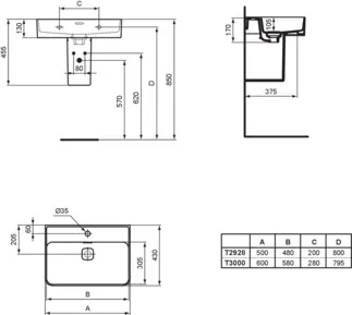 IDEAL STANDARD umyvadlo Strada II 600x430 mm #T300001 - bílá, obrázek 7