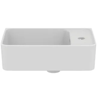 IDEAL STANDARD STRADA II - Umyvadlo s ručním oplachováním 450x270x170 mm v bílé lesklé barvě, 1 otvor pro baterii, s přepadem - Prostorově úsporné umyvadlo #T299401 - Bílá (Alpine), obrázek 2