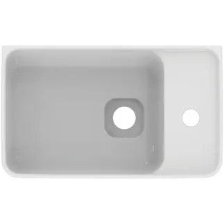 IDEAL STANDARD STRADA II - Umyvadlo s ručním oplachováním 450x270x170 mm v bílé lesklé barvě, 1 otvor pro baterii, s přepadem - Prostorově úsporné umyvadlo #T299401 - Bílá (Alpine), obrázek 4