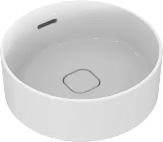 IDEAL STANDARD STRADA II - Mísa 380x380x180 mm v bílé barvě, bez otvoru pro baterii, s přepadem - prostorově úsporné umyvadlo, IdealPlus #T2929MA - Bílá (Alpine) s Ideal Plus, obrázek 1