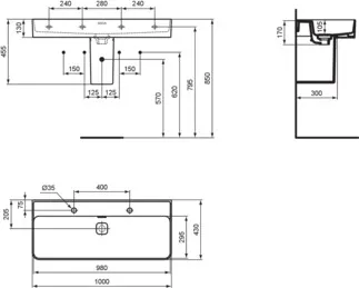 IDEAL STANDARD STRADA II - Nástěnný sloupek 170x285x337 mm v bílém lesku #T299601 - Bílá (Alpská), obrázek 7