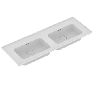 IDEAL STANDARD STRADA II - Dvojité nábytkové umyvadlo 1240x460x180 mm v bílém lesku, bez otvoru pro baterii, s přepadem #T363601 - Bílá (Alpine)