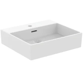 IDEAL STANDARD EXTRA - Umyvadlo 500x450x150 mm v bílé hedvábně matné barvě, 1 otvor pro baterii, s přepadem #T3884V1 - Silk white