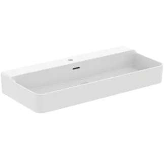 IDEAL STANDARD CONCA - Umyvadlo 1000x450x145 mm v bílé hedvábné matné barvě, 1 otvor pro baterii, s přepadem #T3693V1 - Silk white