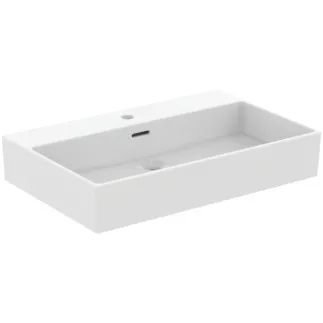 IDEAL STANDARD EXTRA - Umyvadlo 700x450x150 mm v bílé hedvábně matné barvě, 1 otvor pro baterii, s přepadem #T3728V1 - Silk white