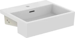 IDEAL STANDARD EXTRA - Polozapuštěné umyvadlo 500x420x145 mm v bílé barvě, 1 otvor pro baterii, s přepadem - IdealPlus #T3735MA - Bílá (Alpine) s Ideal Plus