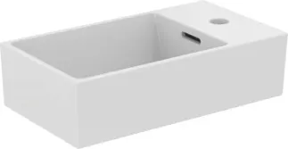 IDEAL STANDARD EXTRA - Umyvadlo s ručním oplachováním 450x250x150 mm v bílé barvě, 1 otvor pro baterii, s přepadem - Prostorově úsporné umyvadlo, IdealPlus #T3923MA - Bílá (Alpine) s Ideal Plus