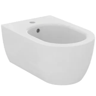 IDEAL STANDARD BLEND CURVE - Nástěnný bidet 355x540x250 mm v bílé barvě, 1 otvor pro baterii, s přepadem - IdealPlus #T3750MA - Bílá (Alpine) s Ideal Plus