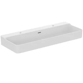 IDEAL STANDARD CONCA - Umyvadlo 1200x450x145 mm v bílém lesku, 2 otvory pro baterii, s přepadem #T383901 - Bílá (Alpine)