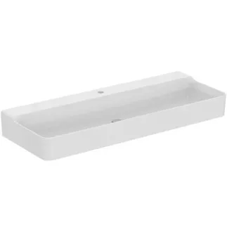 IDEAL STANDARD CONCA - Umyvadlo 1200x450x145 mm v bílém lesku, 1 otvor pro baterii, bez přepadu #T384201 - Bílá (Alpine)