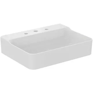 IDEAL STANDARD CONCA - Umyvadlo 600x450x145 mm v bílé barvě, 3 otvory pro baterii, bez přepadu - IdealPlus #T3824MA - White (Alpine) s Ideal Plus