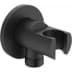 Obrázek IDEAL STANDARD Idealrain Round nástěnná konzola kulatá rozeta pro ruční sprchu a sprchovou hadici G1 / 2, BC807XG hedvábná černá černá matná
