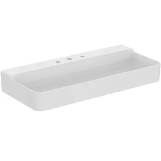 IDEAL STANDARD CONCA - Umyvadlo 1000x450x145 mm v bílé barvě, 3 otvory pro baterii, bez přepadu - IdealPlus #T3801MA - White (Alpine) s Ideal Plus