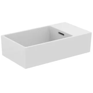 IDEAL STANDARD EXTRA - Umyvadlo s ručním oplachováním 450x250x150 mm v bílé barvě, bez otvoru pro baterii, s přepadem - Prostorově úsporné umyvadlo, IdealPlus #T3924MA - Bílá (Alpine) s Ideal Plus