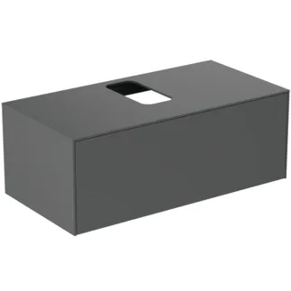 IDEAL STANDARD CONCA - toaletní skříňka 1002x505x370 mm, antracitově matný lak, 1 zásuvka - bez úchytky, plný výsuv, otevírání push-to-open, SoftClosing, předem smontovaná, dřevo z udržitelných zdrojů #T3930Y2 - Antracitově matný