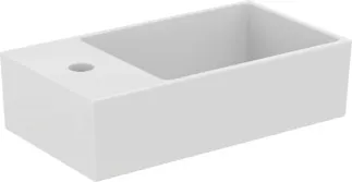 IDEAL STANDARD EXTRA - Umyvadlo s ručním oplachováním 450x250x150 mm v bílé barvě, 1 otvor pro baterii, s přepadem - Prostorově úsporné umyvadlo, IdealPlus #T3733MA - Bílá (Alpine) s Ideal Plus