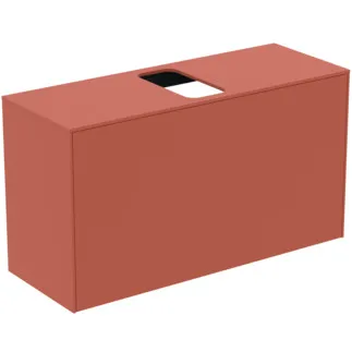 IDEAL STANDARD CONCA - Toaletní stolek 1002x373x550 mm v matném laku Sunset, 2 zásuvky - bez úchytky, plný výsuv, otevírání push-to-open, SoftClosing, předmontované, dřevo z udržitelných zdrojů #T3936Y3 - Sunset matt