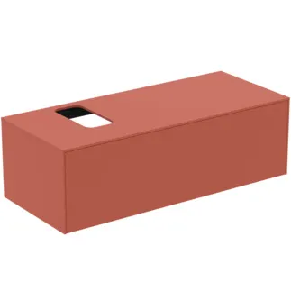 IDEAL STANDARD CONCA - Toaletní stolek 1202x505x370 mm v matném laku Sunset, 1 zásuvka - bez úchytky, plný výsuv, otevírání push-to-open, SoftClosing, předem smontovaný, dřevo z udržitelných zdrojů #T3932Y3 - Sunset matt