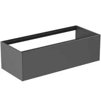 IDEAL STANDARD CONCA - toaletní skříňka 1200x505x360 mm, antracitově matný lak, 1 zásuvka - bez úchytky, plný výsuv, otevírání push-to-open, SoftClosing, předem smontovaná, dřevo z udržitelných zdrojů #T3933Y2 - antracitově matný